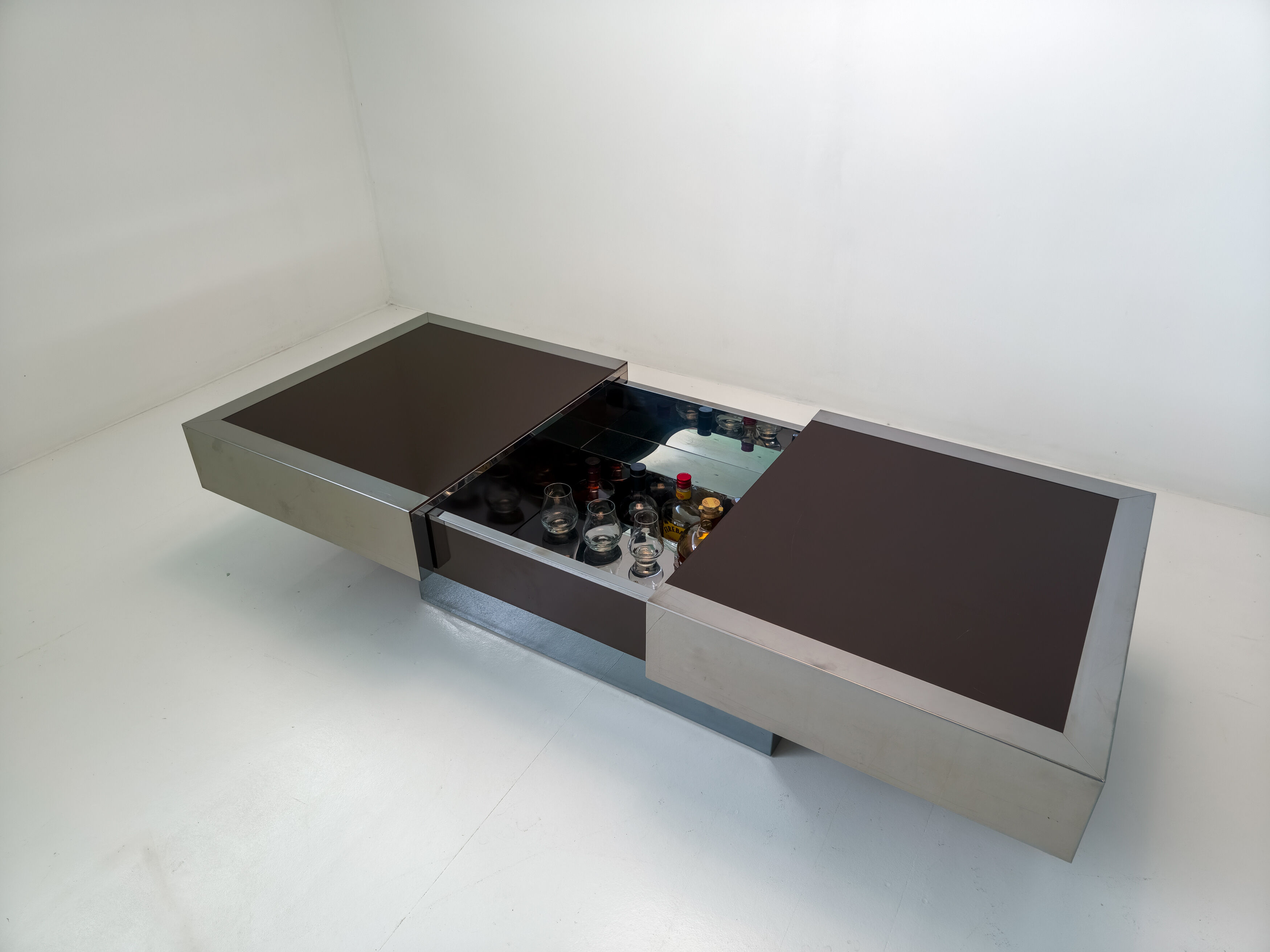 Table basse bar extensible Cidue par Willy Rizzo – Italie, 1970