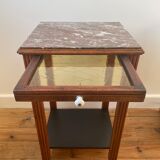 Pedestal table art deco wood and marble