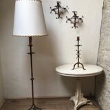 Pair of gilded metal sconces decorated with clovers.