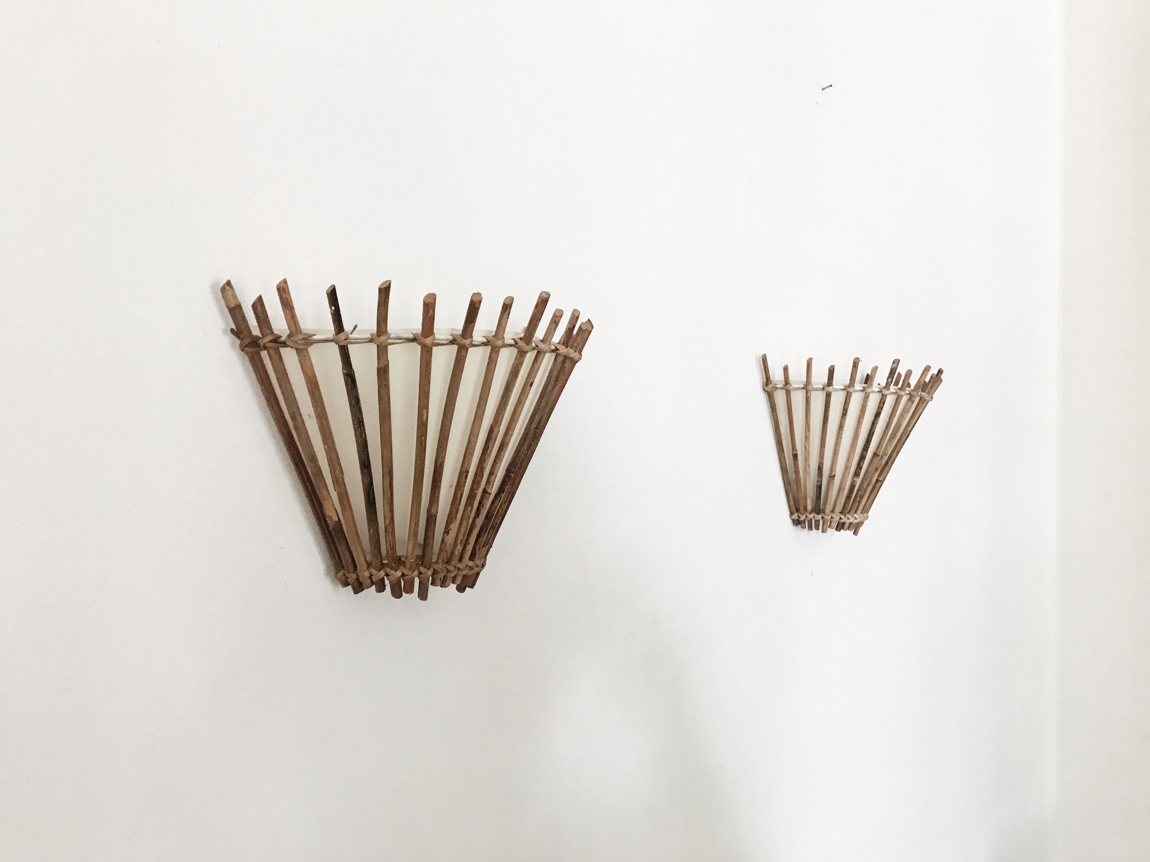 Bamboo wall sconces 1950 s