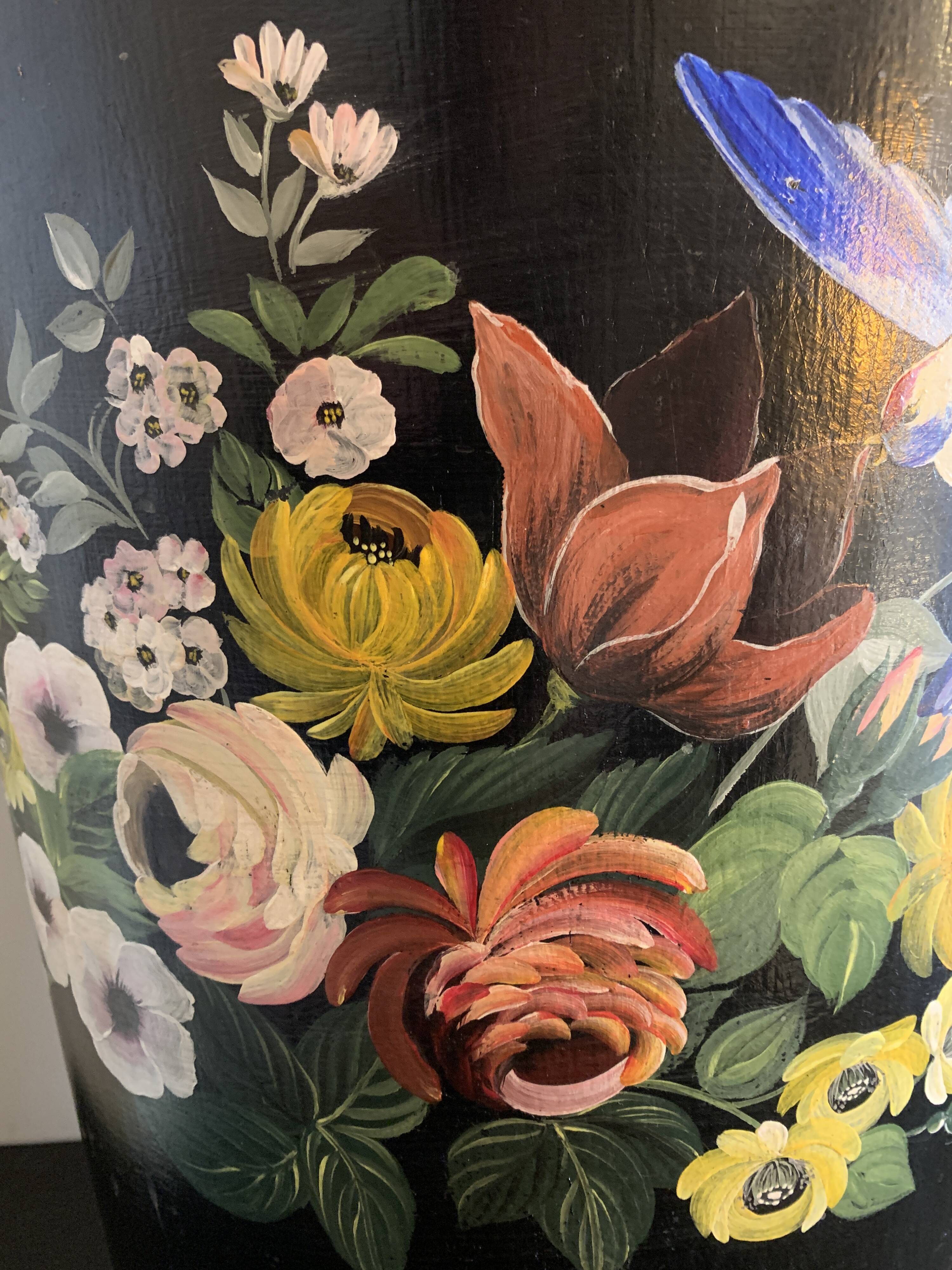 Napoleon III painted sheet metal umbrella or paper basket