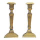 Set golden brass candlesticks empire