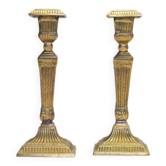 Set golden brass candlesticks empire