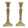 Set golden brass candlesticks empire