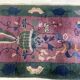 Chinese Art Deco handmade antique carpet 64cm x 128cm 1920s