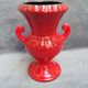 Very pretty red ceramic vase with black highlights with two handles