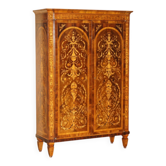 Vintage Regency style Italian marquetry wardrobe
