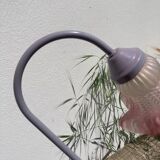 Swan lamp Delmas 1970 in metal and molded glass purple and white