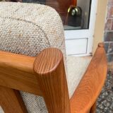 Danish armchair of the 60s in wood and wool of the brand Dyrlund