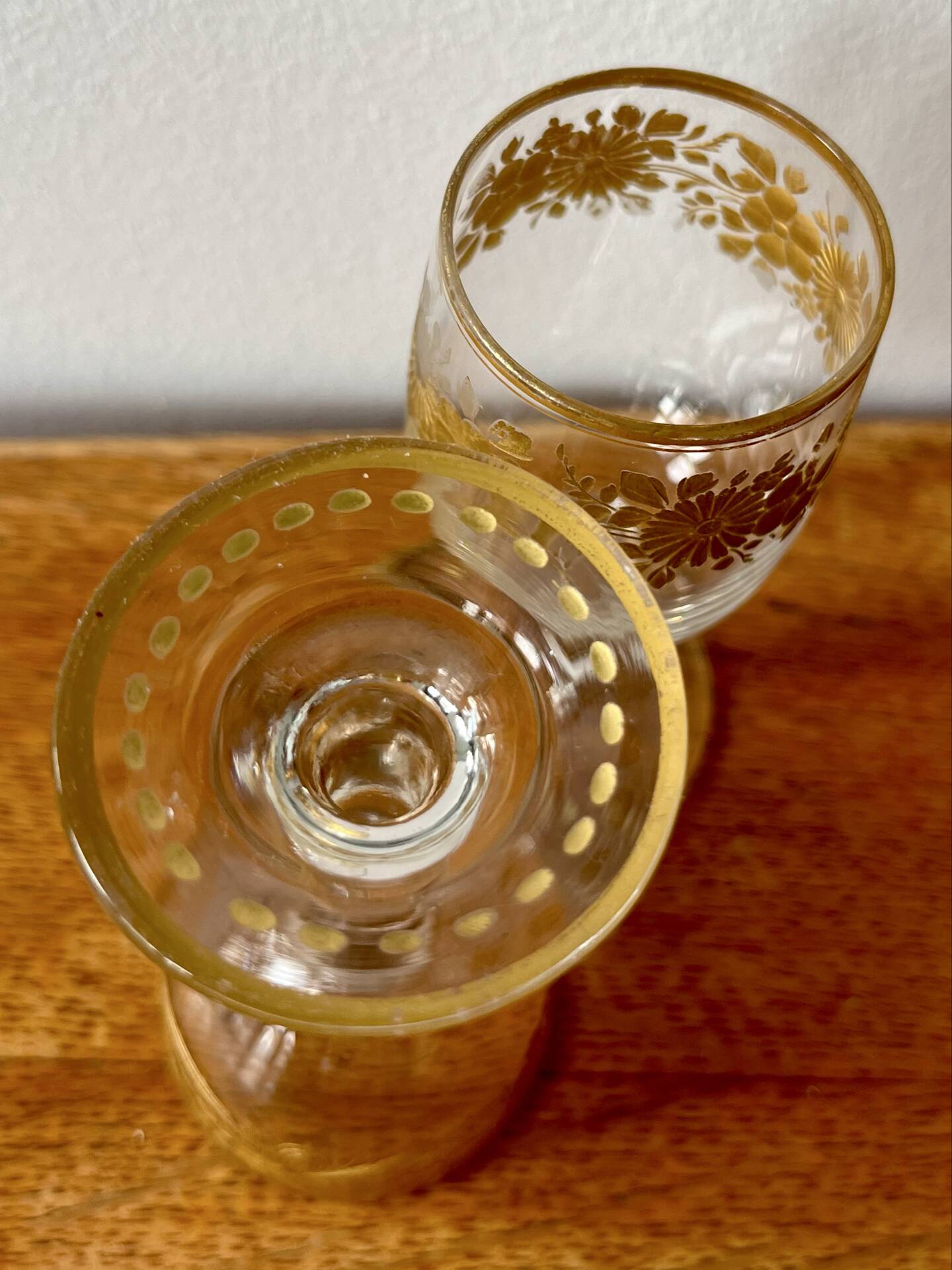 Pair of Napoleon III liqueur glasses