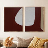 Two canvases together Rust cut pattern