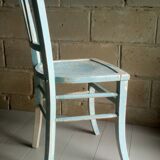 Blue and white patinated old bistro chair