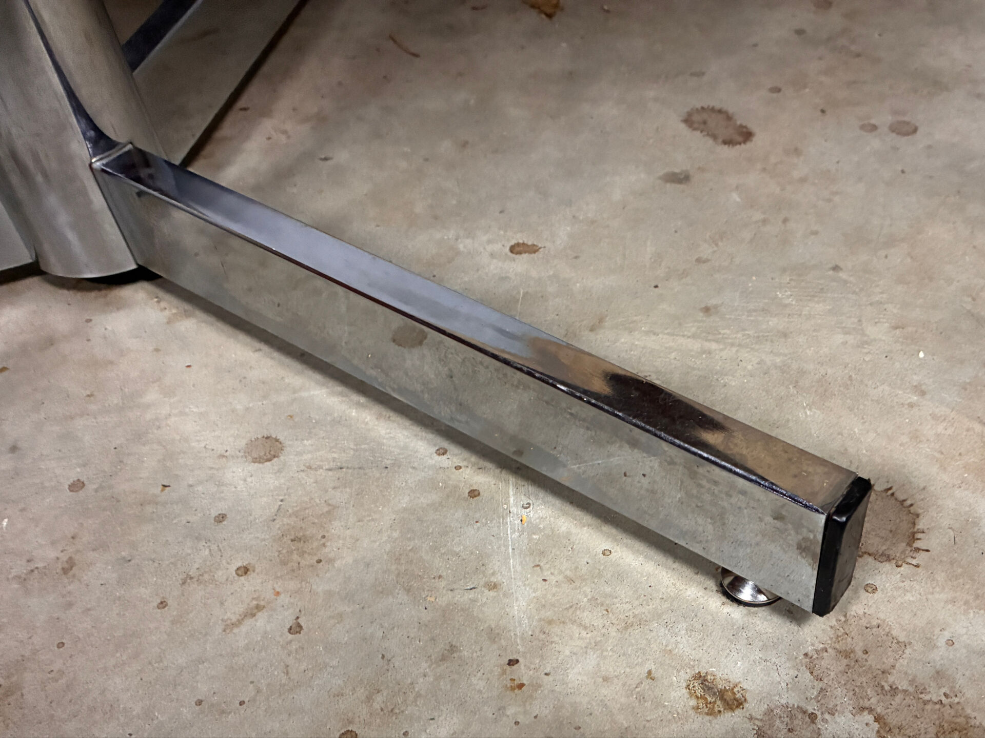 Vintage minimalist dining table chrome teak