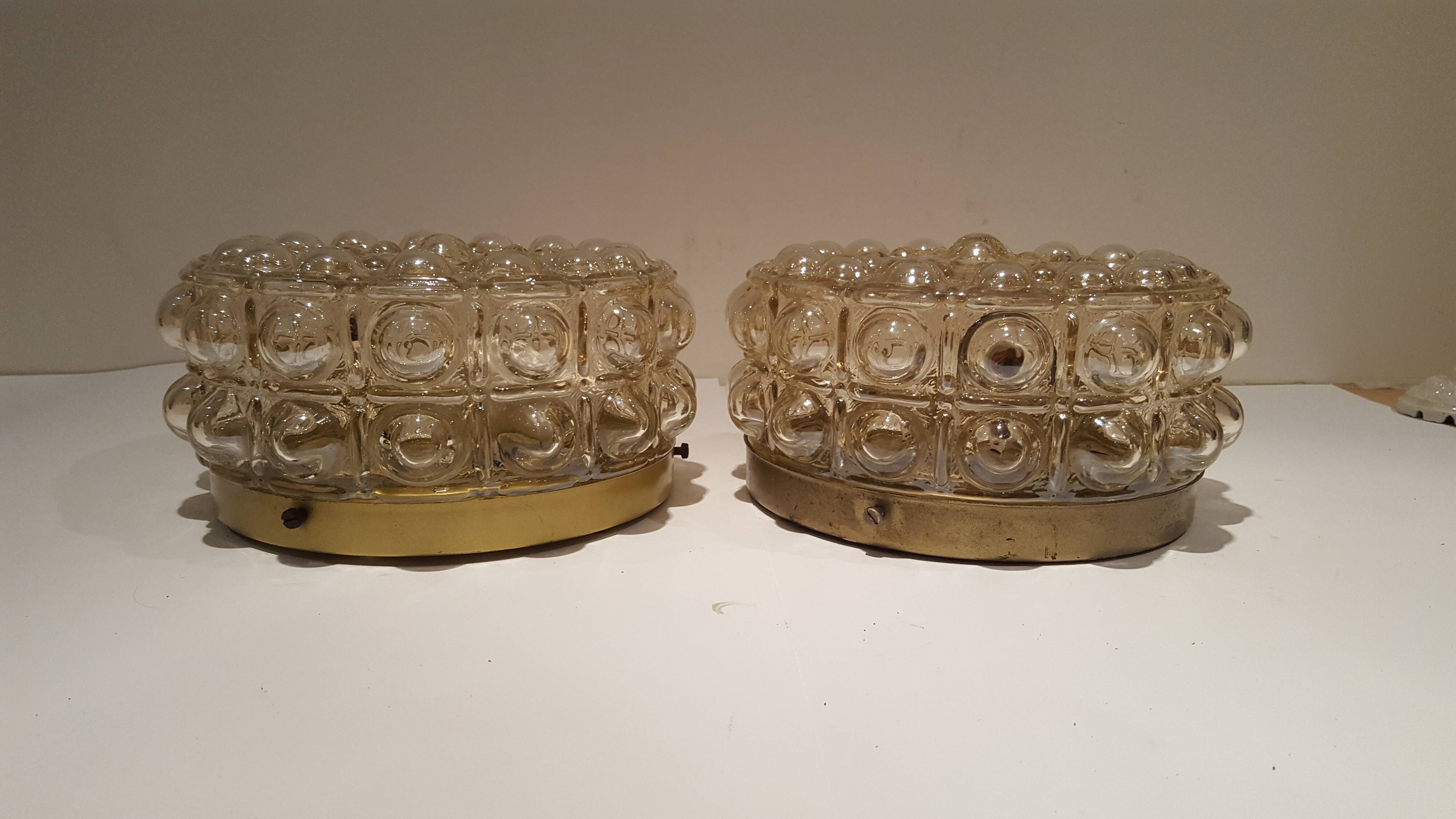 Pair of ceiling bubble Glashütte Limburg