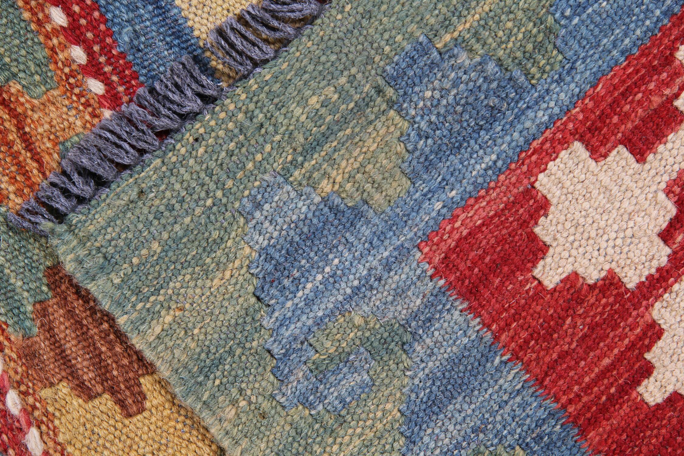 Tissé à la main Afghan Kilim Rug Large Wool Rug 257 x 299 cm