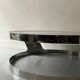 Italian round coffee table in chromed metal & smoked glass, 1970s design