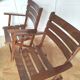 Pair of folding wooden armchairs
