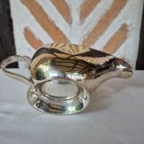 Silver-plated metal gravy boat