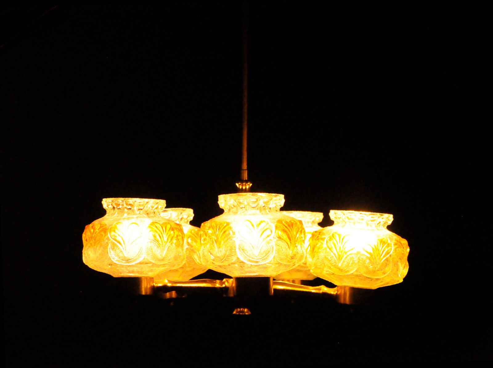 Scandinavian chandelier polished brass