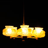 Scandinavian chandelier polished brass