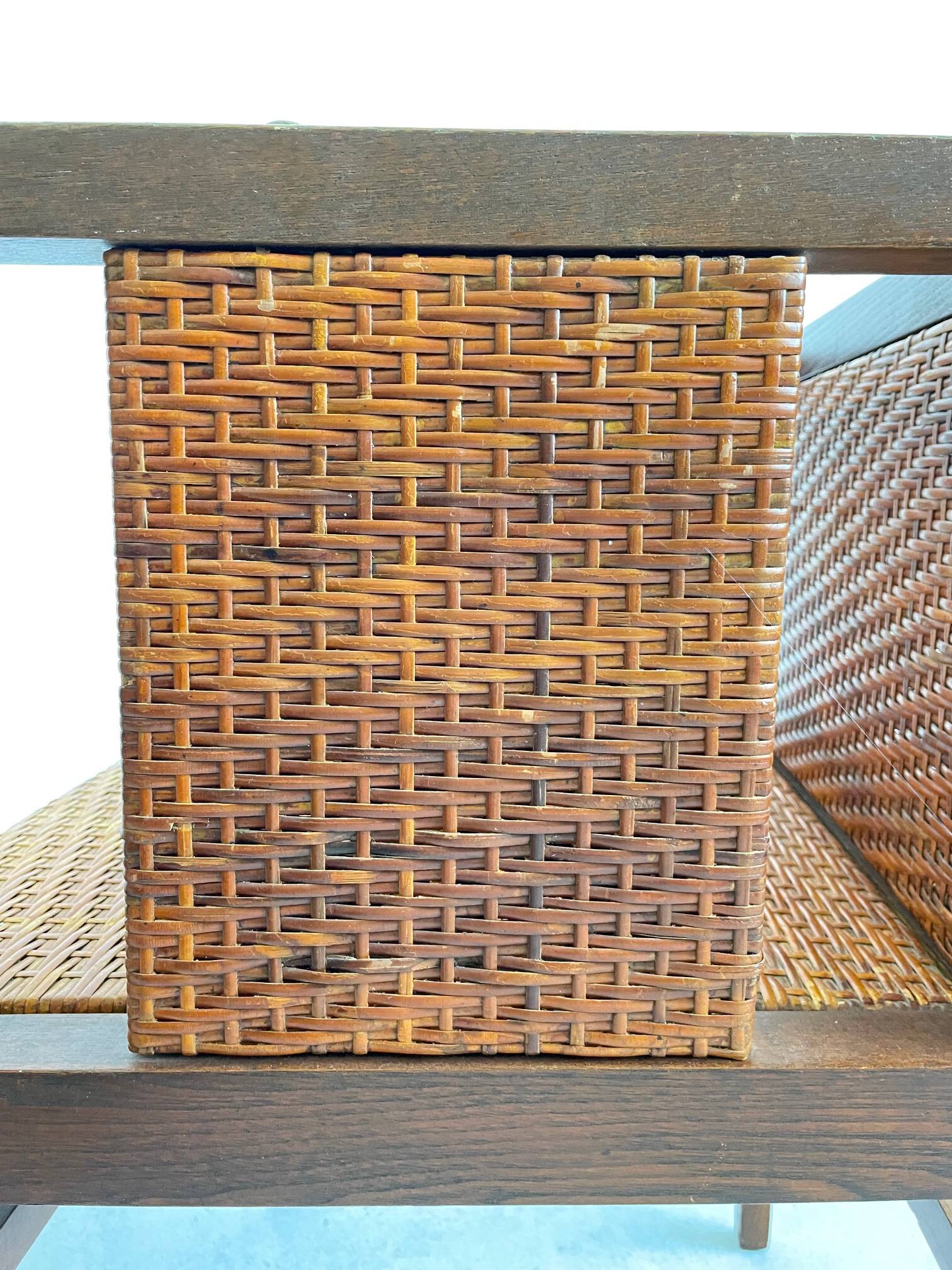 Wilhelm Schmidt Oak and Cane Armchair for Prag-Rudniker Wickerwork, c. 1902