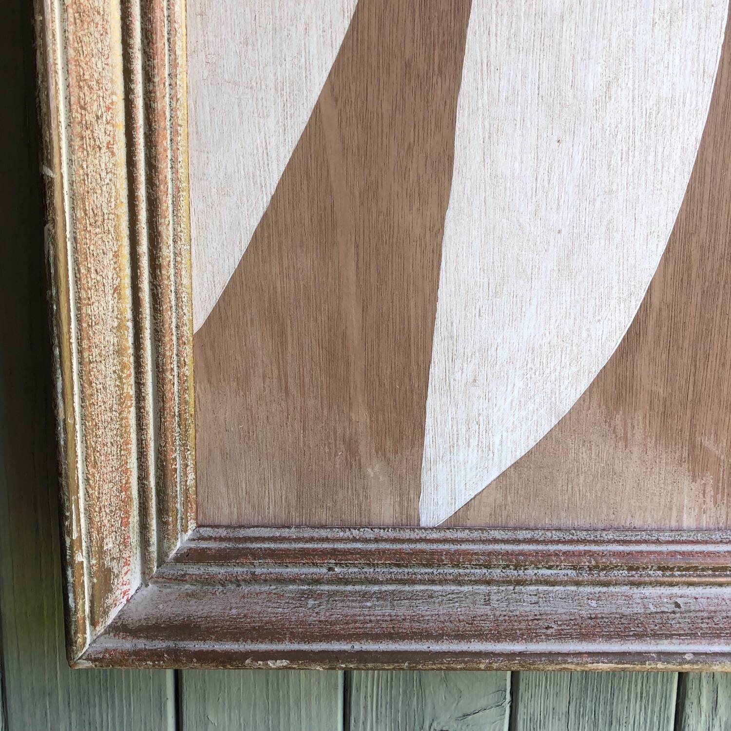 Abstract painting on wood panel