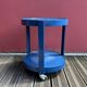 Space-age navy blue rolling dessert trolley