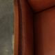 Majestic, luxurious set of 4 cognac-colored cowhide leather Art Deco design armchairs