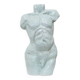 Studio ceramic torso statue - light blue ceramic clay figure - Mid-Century design
