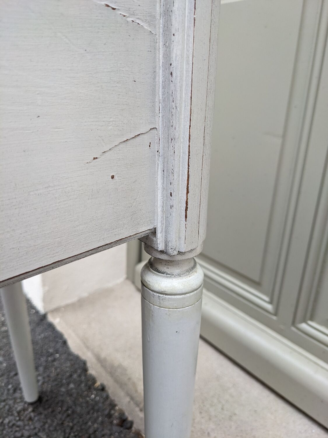 Painted and patinated bedside table