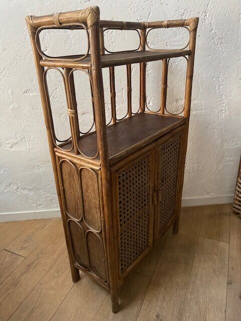 Rattan bamboo stand shelf