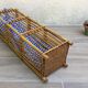 Panier rotin et tissu vishy bleu vintage