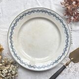 Vintage round ironstone dish, Gien Austerlitz model, made in France