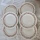 6 vintage porcelain dessert plates with brown ivy border