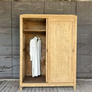 Armoire portes coulissantes bois brut