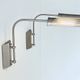 Pair of XL vintage adjustable wall lights, matte metal, Germany 1980.