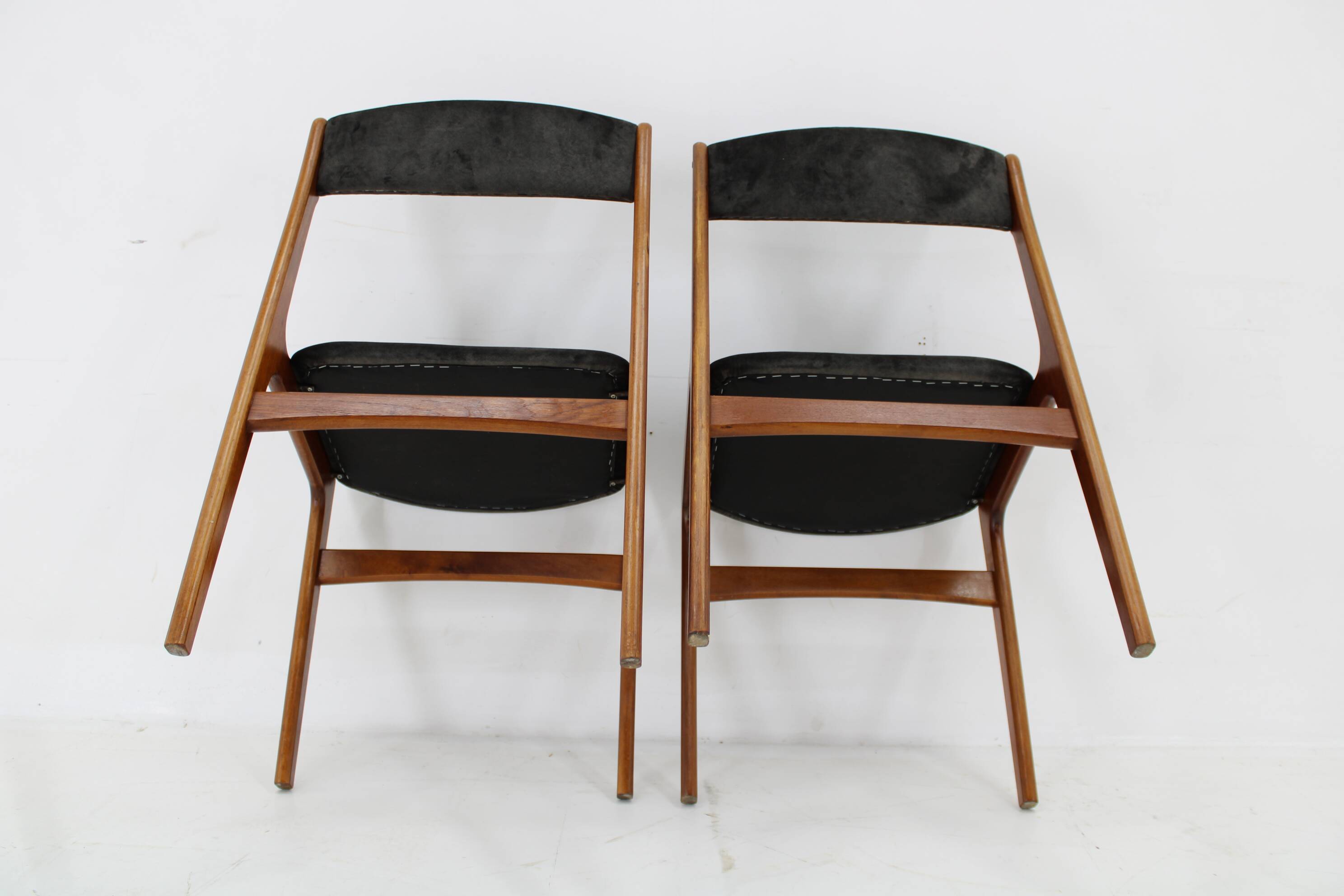1960s Pair of Danish Teak Dining Chairs, Restored