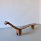 Banc africain primitif vintage en bois sculpté