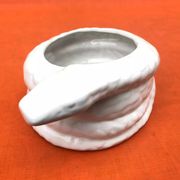 Planter / Decorative pot Snake shape White ceramic