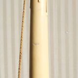 "Pique candle" double fire floor lamp in gilded bronze