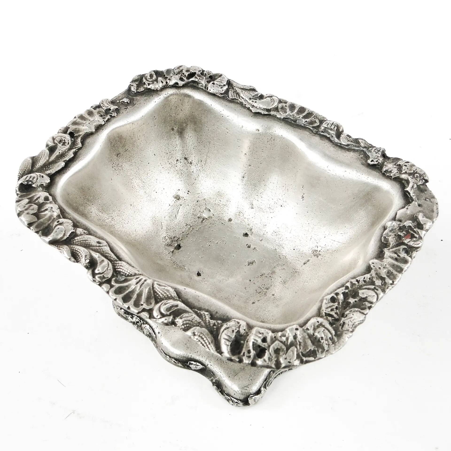 Biedermeier salt cellar, silver-plated copper, Poland, 19th century