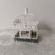 Cage for metal decoration, white patina and rattan, wedding decoration, aviary