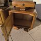 Set of 2 marble and wood bedside tables