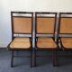 Following 4 folding chairs in mahogany and canned, 60 years.