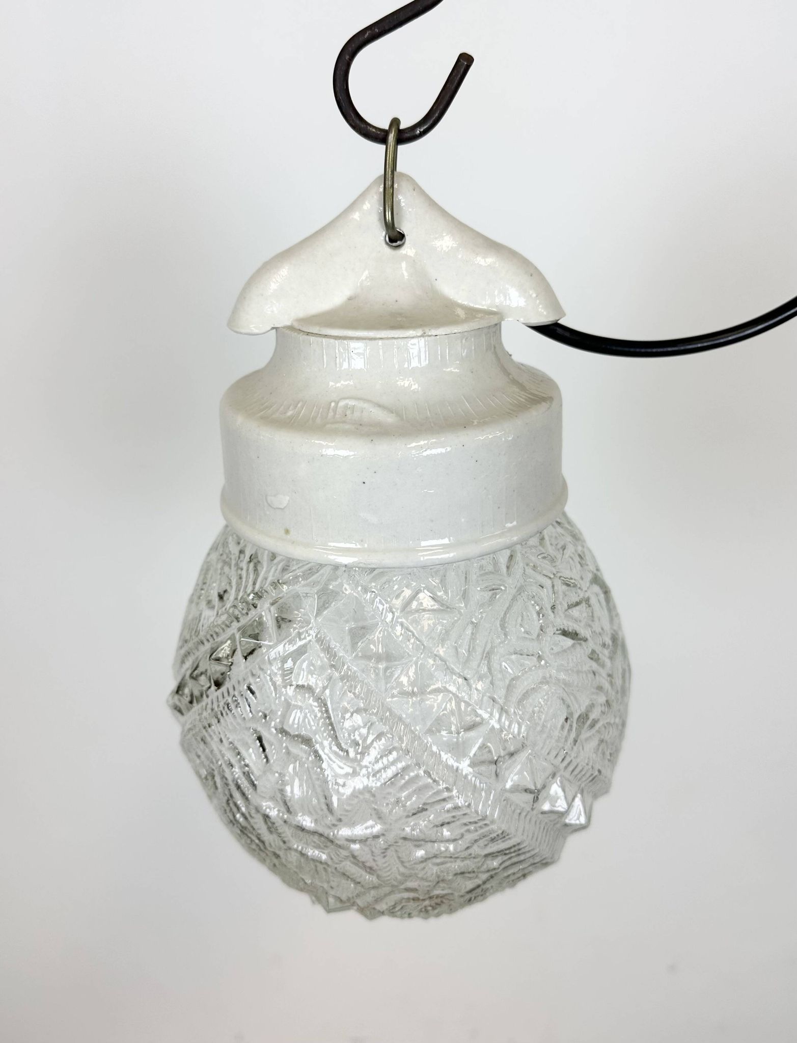 Vintage White Porcelain Pendant Light, 1970s