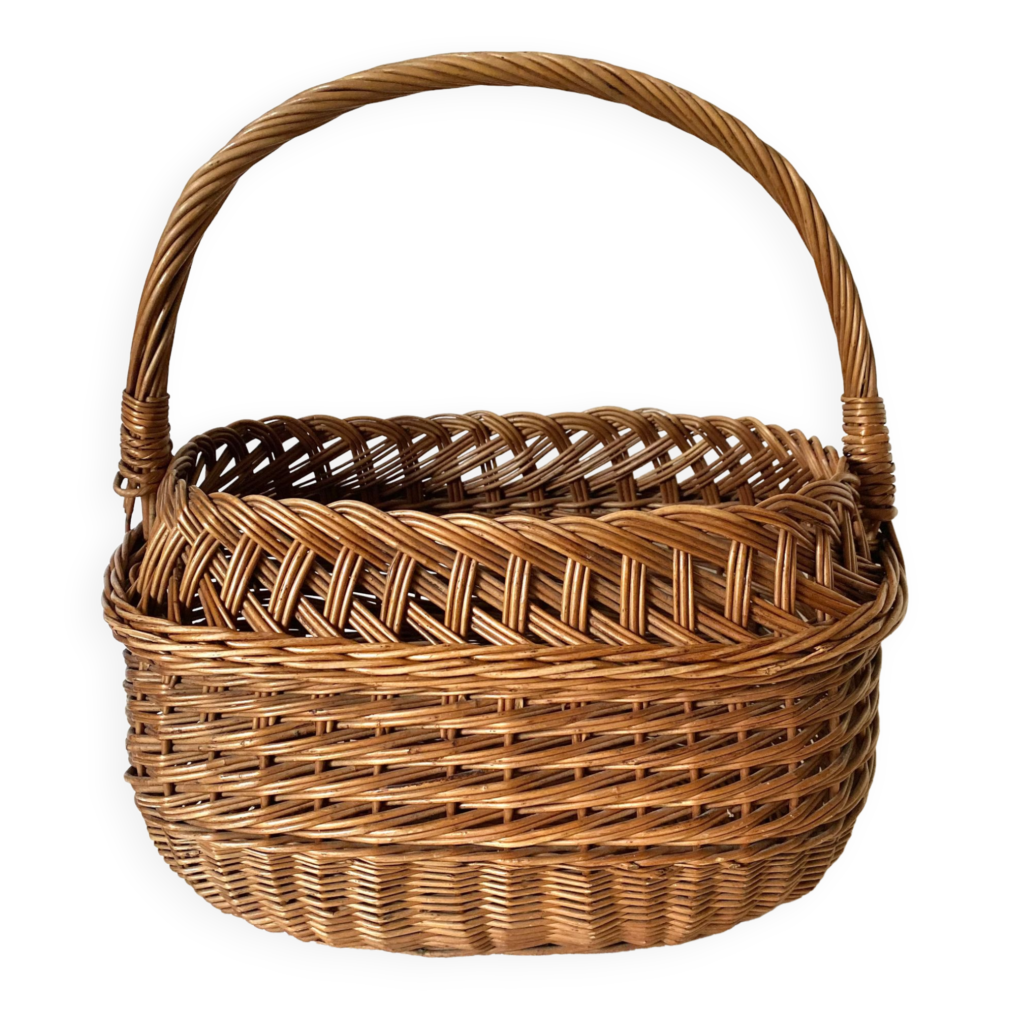 Vintage woven wicker basket