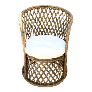 fauteuil trône en bois - vers 1960