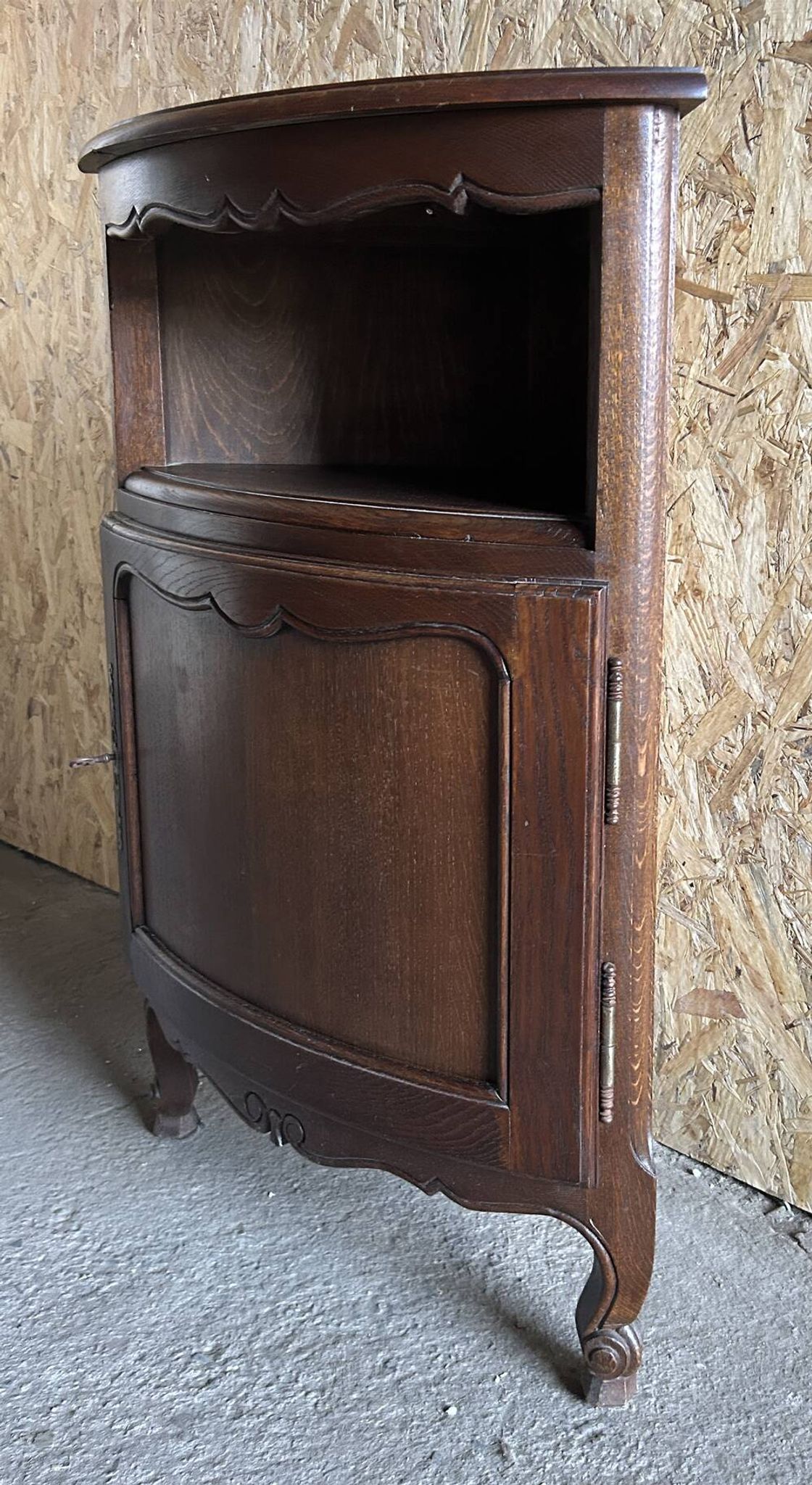 Encoignure à porte, merisier style louis XV, vintage, années 60