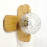 Kaiser Leuchten, wood and glass wall lamp from the 70s.
