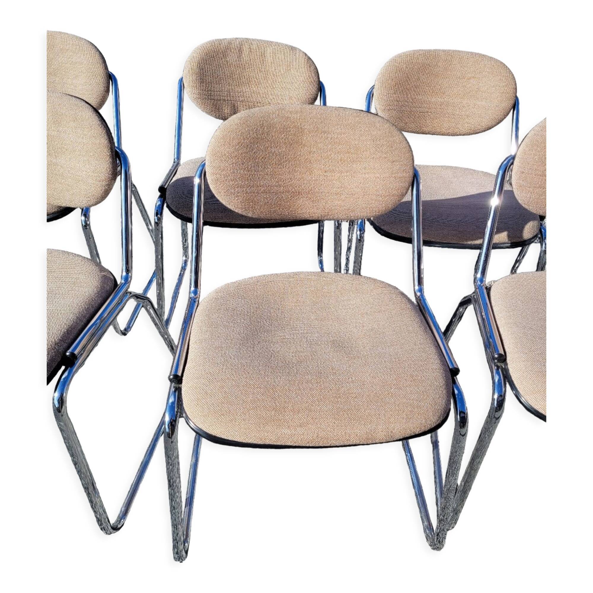 Set of 8 vintage office chairs